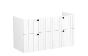 VitrA Root Groove 120cm 4 Drawer Washbasin Unit - Matt White